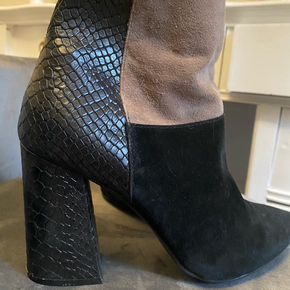 CHINESE LAUNDRY KRISTIN CAVALLARI Santorini Black Multi Color-block Booties sz.8 - Picture 8 of 13